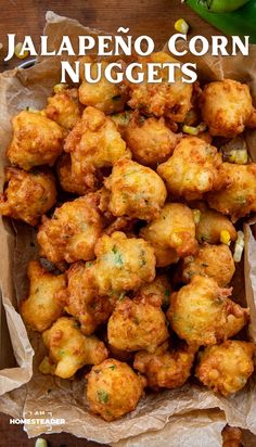 jalapeno corn nuggets in a paper bag