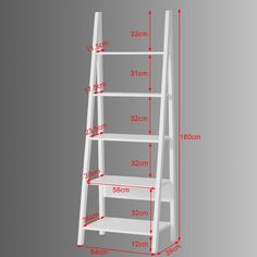 the measurements for a bookcase with three shelves on each side and one shelf below