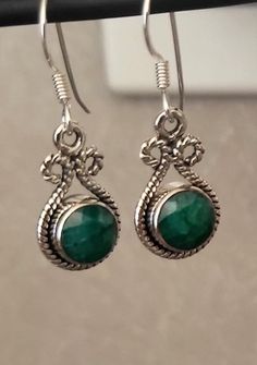 A Round Shape Emerald Stone In Silver Drop Earring Emerald Drop Earrings, Emerald Earrings Drop, Emerald Stone, Drop Earring, Silver Drop Earrings, Round Shape, Favorite Jewelry, Jewelry Earrings Dangle, Dangle Drop Earrings