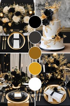 black, gold and white wedding color scheme