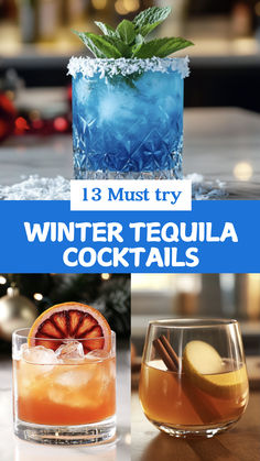 Winter Tequila Cocktails Holiday Tequila Cocktails, Winter Tequila Cocktails, Seasonal Fruits, Best Cocktail Recipes, Frozen Cocktails, Winter Cocktails, How To Make Drinks, Tequila Cocktails