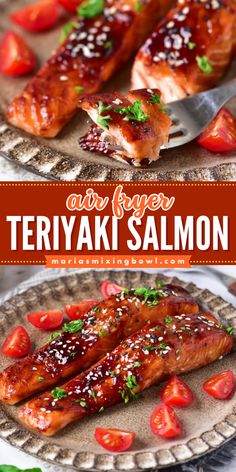 Try Air Fryer Teriyaki Salmon for a healthy dinner option! With homemade teriyaki sauce, this easy to make salmon is topped with sesame seeds and ready in 30 minutes. Give it a try tonight! Airfryer Teriyaki Salmon, Teriyaki Smoked Salmon, How To Make Salmon In Air Fryer, Teriyaki Salmon Bowls With Crispy Brussels Sprouts, How To Cook Salmon In Air Fryer, Teriyaki Salmon Air Fryer Recipes, Teriyaki Salmon Baked, Teriyaki Salmon Recipes, Mixed Seafood Recipes