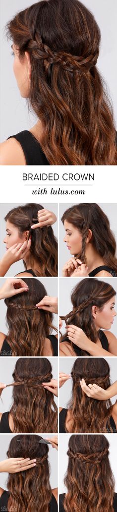 The elegant braided crown look is easier than ever thanks to our simple tutorial with full step-by-step photos and instructions - all on the blog! Hair Braid Crown Tutorial, Braids Short, Braided Crown, Braided Crown Hairstyles, Diy Braids, Crown Braid, Easy Braids