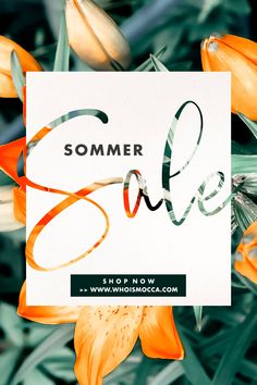 an orange flower with the words summer sale on it