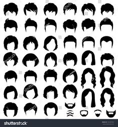 Vector de stock (libre de regalías) sobre cabello de mujer y hombre, silueta702587563 Loomis Head, Boy Hair Drawing, Create Cartoon Character, Friday Gif, Hair Vector, Hair Clipart, Hairstyles Design, Hairstyle Hairstyle, Hair Illustration