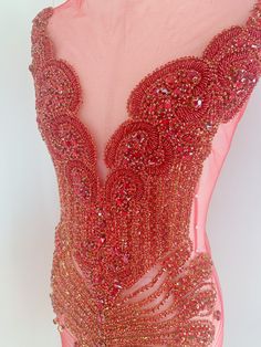 this all handcrafted rhinestone is very popular now, suit for couture, dress, ball gown, costumes, corsets  the rhinestone bodice embellish your body, make you all shining   ❤100% handmade ❤ ＭＥＡＳＵＲＥＭＥＮＴ    ＣＯＬＯＲ here is the listing for silver: https://www.etsy.com/listing/227785572/pearl-rhinestone-sash-belt-trim-pearl? ab/iridescent: https://www.etsy.com/listing/1475522338/sparkle-iridescent-ab-rhinestone? blue: https://www.etsy.com/listing/1716869055/blue-full-rhinestone-bodice-applique? pink: Red Embellished Evening Ball Gown, Red Embellished Ball Gown For Evening, Fitted Tulle Evening Dress For Pageant, Fitted Tulle Gown For Pageant, Fitted Tulle Gown For Pageants, Fitted Sleeveless Tulle Pageant Dress, Couture Hand Embellished Evening Dress, Couture Hand-embellished Evening Dress, Red Sequined Ball Gown For Party