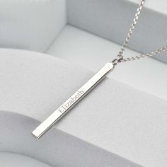 Personalize your style with the Engravable Silver Bar Necklace ✨💖! This elegant accessory features a sleek silver bar that can be customized with your special message or date. 💫 Perfect for any occasion, its minimalist design complements any outfit with modern flair. Crafted with high-quality materials for durability, the adjustable chain ensures a comfortable fit. 💕 Treat yourself or a loved one to this timeless accessory that will be cherished for years to come! 💖 Elegant Silver Rectangular Bar Necklace, Silver Nameplate Bar Necklace For Everyday, Classic Silver Bar Necklace For Anniversary, Minimalist Custom Name Bar Necklace For Anniversary, Classic Silver Bar Necklace As A Gift, Minimalist Sterling Silver Bar Necklace For Anniversary, Minimalist Engraved Rectangular Bar Necklace, Customizable Silver Bar Necklace For Personalized Gift, Elegant Silver Nameplate Bar Necklace