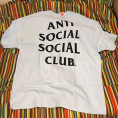 You Are Looking At A Antisocial, Social Club, Graphic Logo Double Sided Light Blue T-Shirt Brand New With Tags Size Extra Large Top To Bottom Measurements 31 Inches Pit To Pit 24 Inches Light Blue Fast Shipping. Make Sure To Bundle To Save On Shipping. Casual Blue Shirt With Letter Print, Casual Blue Shirt With Text Print, Light Blue Letter Print Shirt For Streetwear, Basic Blue Shirt With Letter Print, Basic Blue Letter Print Shirt, Blue Letter Print Basic Shirt, Light Blue Streetwear Shirt With Letter Print, Antisocial Social Club, Light Blue T Shirt