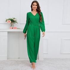 Women's Overall Jumpsuits Tie Lace up Overall Long Sleeve Straight Jumpsuit Party Wedding Jumpsuit Solid Long Sleeve Pantsuit For Party, Fitted Jumpsuits And Rompers For Wedding, Party Season, Chic Long Sleeve Jumpsuits And Rompers For Wedding, Chic Long Sleeve Jumpsuit For Wedding, Fitted Solid Color Jumpsuit For Wedding, Spring Party Solid Color Jumpsuits And Rompers, Spring Party Jumpsuits And Rompers In Solid Color, Long Sleeve Jumpsuits And Rompers For Summer Wedding, Long Sleeve Jumpsuits And Rompers For Summer Formal Events