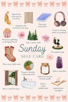 At Home Self Care Retreat, Clean Routine Aesthetic, Fun Self Care Activities, Winter Self Care Routine, Self Growth Ideas, Healthy Self Care Routine, Self Care Sundays, Homebody Activities, Sunday Self Care Routine