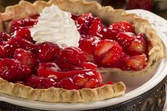 a close up of a pie on a table