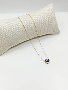 Dainty evil eye necklace is adjustable. This Turkish jewelry would be the great gift as a protection jewelry. Lenght of the nazar necklace is 45 cm (17.5 in) Blue Evil eye bead is 1 cm (0.3 in) For more evil eye necklaces, click the link below; https://www.etsy.com/shop/EyeDesignsbyGG?ref=search_shop_redirect&section_id=30285329 Elegant Evil Eye Necklace, Nazar Eye Necklace, Elegant Evil Eye Necklace Gift, Minimalist Evil Eye Pendant Necklace, Evil Eye Protection Necklace, Gold-plated Evil Eye Amulet Necklace, Turkish Eye, Eye Gift, Evil Eye Earrings