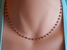 "Garnet necklace personalized January birthstone necklace garnet rosary gold January necklace gold choker necklace genuine garnet red garnet This beautiful round faceted genuine garnet rosary has a sparkling touch due to the cut of the stones that reflect the light! Garnet is the birthstone for January. This necklace is great for everyday wear. It's also perfect piece for a layered look with other necklaces as shown in the pictures. This listing is only for the garnet rosary. If you want to matc Garnet Rosary, Single Pearl Necklace Gold, Rose Gold Pearl Necklace, January Birthstone Necklace, Single Pearl Necklace, Rose Gold Pearl, Garnet Red, Peridot Necklace, White Pearl Necklace