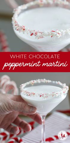 This White Chocolate Peppermint Martini makes delicious holiday cocktail. #christmas #cocktail #martini #recipe #peppermint #whitechocolate via @inspiredbycharm Birthday Beverages, Peppermint Martini Recipe, Peppermint Vodka, White Chocolate Syrup, Cocktail Christmas, White Chocolate Liqueur, White Chocolate Peppermint