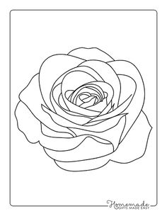 a black and white drawing of a rose