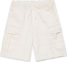 White Cotton Bottoms With Cargo Pockets, Casual White Bottoms With Multiple Pockets, Sporty White Shorts With Side Pockets, White Sporty Shorts With Side Pockets, White Streetwear Shorts With Pockets, Casual White Bottoms With Patch Pockets, White Shorts With Pockets For Streetwear, White Drawstring Shorts For Streetwear, Casual White Cargo Shorts For Summer