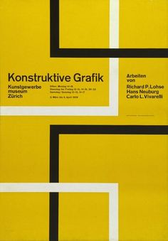 an advertisement for konstulttive grafik with black and yellow squares on it