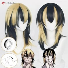 Anime Rindou Haitani Ran Haitani Cosplay Wig 50cm Long Black Golden Heat Resistant Synthetic Hair Tokyo Revengers Rindou Haitani, Tokyo Revengers Rindou, Haitani Ran, Rindou Haitani, Ran Haitani, Hair Halloween, Dyed Hair Inspiration, Kawaii Hairstyles, High Quality Wigs