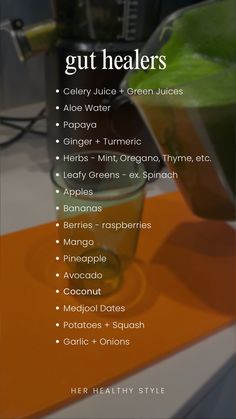 Foods For Healing The Gut. I healed Candida overgrowth and SIBO focusing on: Daily Celery Juice, Aloe Water, Papaya, Ginger, Fresh Herbs, .. Healing The Gut, Candida Overgrowth, دورة شهرية, Aloe Water, Gut Health Recipes, Healthy Style, Celery Juice, Aloe Gel