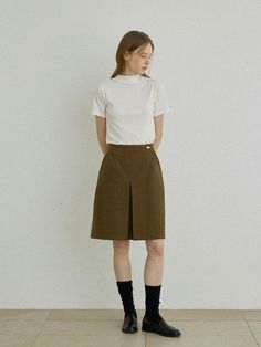 Composition : rayon5% poly92% span3%Country of Origin : Republic of Korea Oversized Socks, Simple Clothes, Midi Skirt, Composition, Socks, Skirt, Women's Fashion, The Originals, Clothes For Women