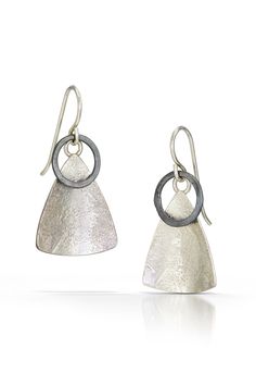 Bright Silver Everyday Silver Triangle Earrings, Sterling Silver Triangle Earrings For Pierced Ears, Sterling Silver Triangle Jewelry With Matching Earrings, Silver Triangle Minimalist Earrings, Nickel-free Triangle Sterling Silver Earrings, Nickel Free Triangle Sterling Silver Earrings, Silver Triangle Single Earring, Modern Silver Triangle Earrings, Minimalist Teardrop Earrings With Oxidized Finish