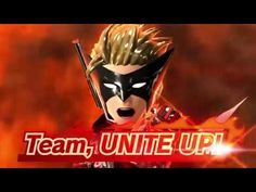 the logo for team united is shown in front of an image of a man wearing a mask