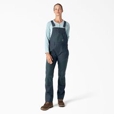 The original Dickies workwear silhouette combines with archival styling in our women’s waxed canvas overalls. The bib overalls are crafted from 100% cotton duck canvas with a Durable Water Repellent finish. The style features rugged, wax-coated double front panels as well as wax-coated details on the chest pocket and kickplate. A relaxed fit, durable metal hardware, and functional knife and tool pockets complete this utilitarian staple. Canvas Overalls, Dickies Workwear, Dickies Women, Air Force Blue, Duck Canvas, Bib Overalls, Overalls Women, Waxed Canvas, Metal Hardware