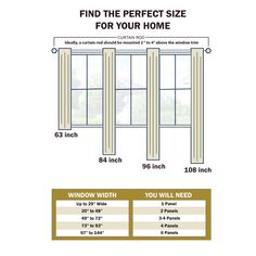 the measurements for an open window with roman style curtains and trimmings on each side