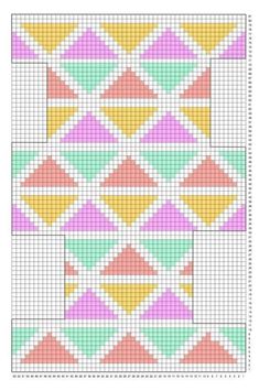 a cross stitch pattern with different colors and patterns on the bottom half of each square