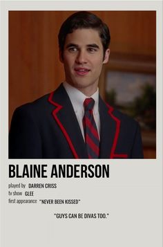 a young man in a suit and tie with the caption'blane anderson '