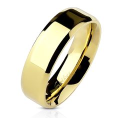 a yellow gold wedding ring on a white background