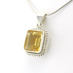 Silver Citrine 10x12mm Rectangle Pendant Silver Topaz Jewelry With Rectangular Stone, Classic Rectangular Topaz Jewelry, Silver Rectangular Topaz Jewelry, Rectangular Silver Topaz Jewelry, Octagon Citrine Jewelry For Gifts, Classic Rectangular Citrine Jewelry, Classic Citrine Rectangular Jewelry, Rectangular Citrine Jewelry, Pendant Citrine Necklace With Polished Finish