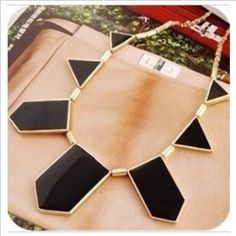 Black/ golden necklace Fashion jewelry Jewelry Necklaces Gold Geometric Necklace, Jewelry Promotion, Cheap Necklaces, Golden Necklace, Gold Statement Necklace, Boho Geometric, Black Choker, Geometric Necklace, Cheap Jewelry