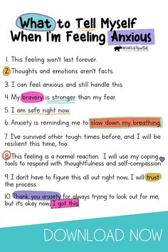 Coping Statements, Good Things Are Coming, Losing 40 Pounds, Learning Poster, Positive Self Talk, My Self, Mental And Emotional Health, School Counseling, Social Emotional Learning