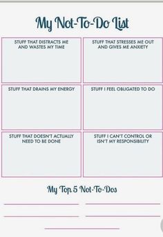 List Title Ideas, Self Improvement Worksheet, Not To Do List, Vision Board Worksheet, Studie Hacks, Self Care Worksheets, Be More Organized, Making Lists