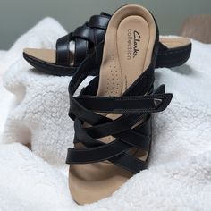 Brand New Never Worn Clark Sandal, Velcro Strap Enclosure Clarks Sandals, Womens Clarks, Clarks Shoes, Velcro Straps, Slide Sandals, Women's Shoes Sandals, Shoes Sandals, Women Shoes, Sandals