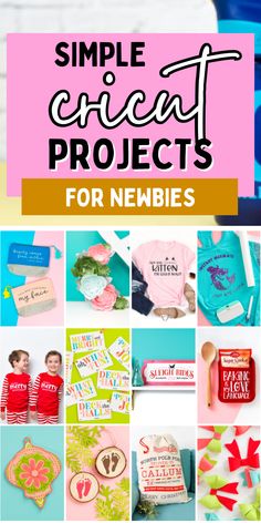 a collage of images with the words simple craft projects for newbies on them