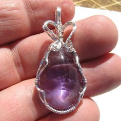 Wire wrapped Amethyst Pendant Argentium Sterling Silver Spiritual Purple Pendant Jewelry, Wire Wrapped Amethyst Pendant Jewelry, Unique Purple Wire Wrapped Jewelry, Amethyst Teardrop Pendant For Jewelry Making, Teardrop Amethyst Pendant For Jewelry Making, Teardrop Amethyst Jewelry For Healing, Handmade Purple Teardrop Pendant Jewelry, Spiritual Purple Wire-wrapped Jewelry, Spiritual Purple Wire Wrapped Jewelry