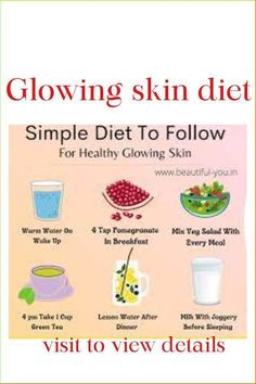 Diet For Healthy Skin And Hair, Diet Plan For Clear Skin, Healthy Breakfast For Glowing Skin, Diet For Good Skin And Hair, Diet For Clear Glowing Skin, Foods To Improve Skin Complexion, Glowing Skin Diet Plan, Healthy Diet Plans For Clear Skin, What To Eat For Glowing Skin