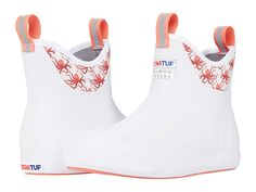 Xtratuf Boots Women, White Waterproof Ankle-high Boots, Casual White High-top Waterproof Boots, Low-top White Waterproof Boots, White Leather High-top Waterproof Boots, Casual White Boots With Rubber Heel Cap, Casual High-top Boots With Heel Pull Tab, Xtratuf Boots Outfit, Xtratuf Boots