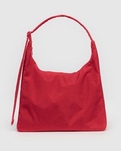 Nylon Shoulder Bag Candy Apple Red - Baggu Red Nylon Shoulder Bag, Bar Apron, Hair Necklace, Structured Shoulder, Nylon Shoulder Bag, Candle Wrap, Candy Apple Red, Back Bag, Apple Red