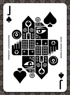 a playing card with an image of the queen of spades and hearts on it