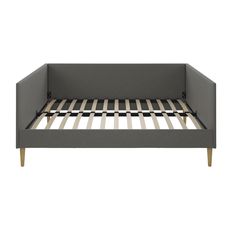 Franklin Mid Century Upholstered Daybed Contemporary Design - Gray - Queen Daybed Queen, Mid Century Daybed, Mid Century Daybeds, Daybed Room, Daybed Frame, High Bed, High Beds, Bed Full, Upholstered Daybed