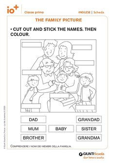 the family picture coloring page for children