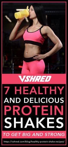 7 Healthy and Delicious Protein Shake Recipes To Get Big and Strong | You'll want to try every one of these healthy and delicious protein shakes which make awesome breakfasts, snacks, or post-workout meals! V Shred Recipes, Protein Shake Ideas, Delicious Protein Shakes, Shred Recipes, Healthy Protein Shake Recipes, Homemade Protein Shakes, Shake Ideas, Cycling Diet, Yummy Protein Shakes