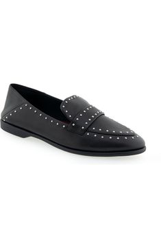 Aerosoles Beatrix Two-Tone Stud Loafer (Women) | Nordstromrack Elegant Leather Loafers With Spikes, Elegant Slip-on Loafers With Spikes, Elegant Spiked Slip-on Loafers, Studded Loafers, Loafer Women, Menswear Inspired, Loafers For Women, Two Tone, Loafers