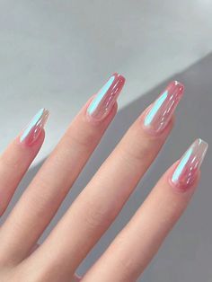 Nagellack Trends, Chrome Nails Designs, Chrome Nail Powder, Gel Polish Nail Art, Coffin Shape Nails, Jelly Nails