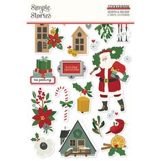 a christmas sticker sheet with santa claus