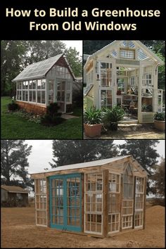 how to build a greenhouse from old windows in your backyard or garden shed with glass doors