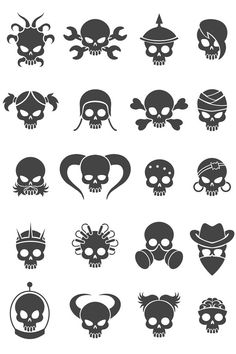 skull and crossbones icon set